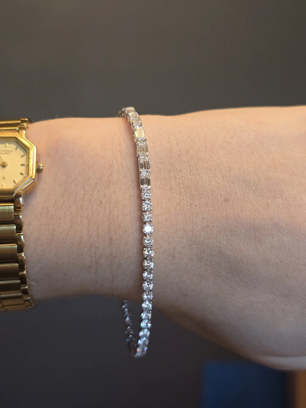 14k White Gold 8.77ct Lab Diamond Bracelet